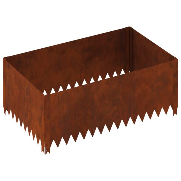 vidaXL Obrubník trávnika 100 x 60 x 35 cm Oceľ Hrdzavý – Obrázok 2