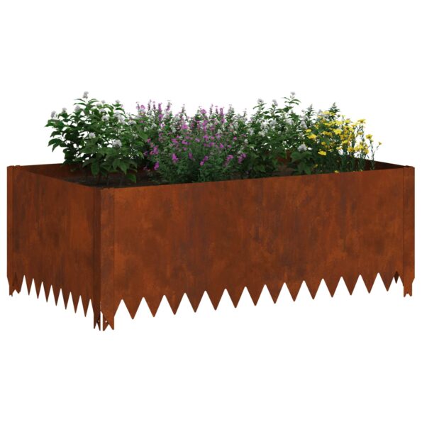 vidaXL Obrubník trávnika 100 x 60 x 35 cm Oceľ Hrdzavý – Obrázok 3