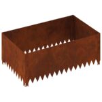 vidaXL Obrubník trávnika 4 pcs 100 x 60 x 35 cm Oceľ Hrdzavý – Obrázok 5
