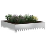 vidaXL Obrubník trávnika 100 x 100 x 20 cm Oceľ Strieborná – Obrázok 3
