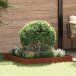vidaXL Obrubník trávnika 100 x 100 x 20 cm Oceľ Hrdzavý