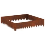 vidaXL Obrubník trávnika 100 x 100 x 20 cm Oceľ Hrdzavý – Obrázok 2