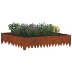 vidaXL Obrubník trávnika 100 x 100 x 20 cm Oceľ Hrdzavý – Obrázok 3
