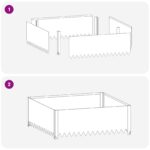 vidaXL Obrubník trávnika 100 x 100 x 35 cm Oceľ Strieborná – Obrázok 7