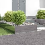 vidaXL Obrubník trávnika 4 pcs 100 x 100 x 35 cm Oceľ Strieborná