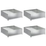 vidaXL Obrubník trávnika 4 pcs 100 x 100 x 35 cm Oceľ Strieborná – Obrázok 2