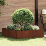vidaXL Obrubník trávnika 100 x 100 x 35 cm Oceľ Hrdzavý