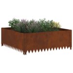 vidaXL Obrubník trávnika 100 x 100 x 35 cm Oceľ Hrdzavý – Obrázok 3