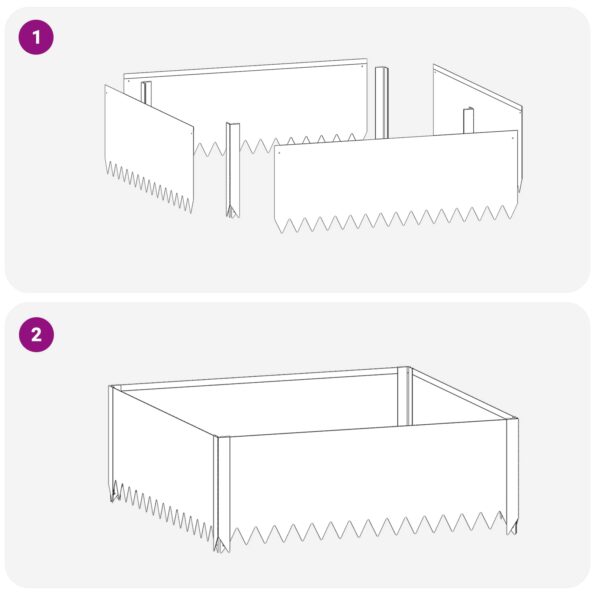 vidaXL Obrubník trávnika 100 x 100 x 35 cm Oceľ Hrdzavý – Obrázok 8