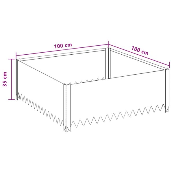 vidaXL Obrubník trávnika 100 x 100 x 35 cm Oceľ Hrdzavý – Obrázok 9