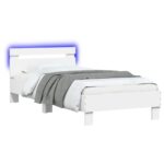 vidaXL Posteľový rám s LED Biela 80 x 200 cm Kompozitné drevo – Obrázok 2