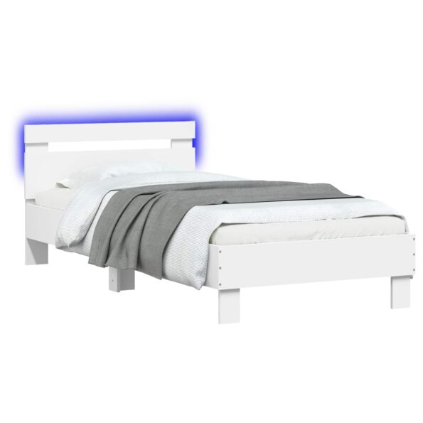 vidaXL Posteľový rám s LED Biela 80 x 200 cm Kompozitné drevo – Obrázok 2
