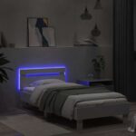 vidaXL Posteľový rám s LED Biela 80 x 200 cm Kompozitné drevo – Obrázok 3