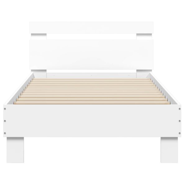 vidaXL Posteľový rám s LED Biela 80 x 200 cm Kompozitné drevo – Obrázok 5