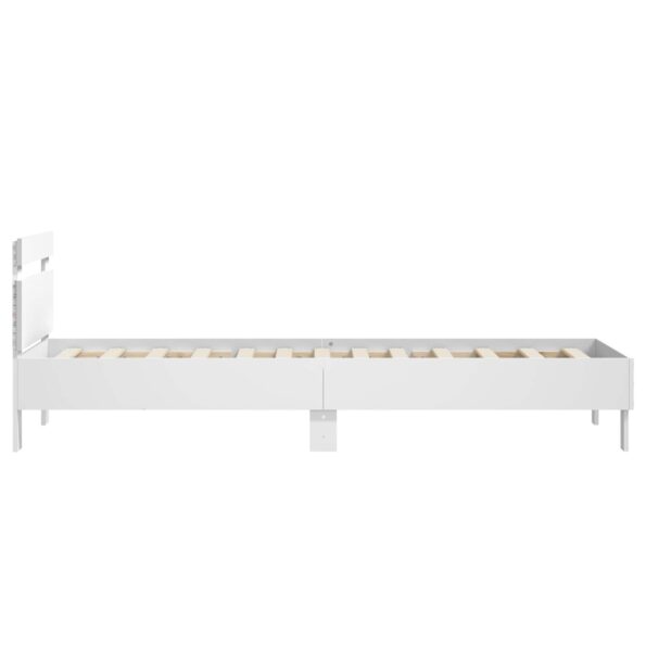 vidaXL Posteľový rám s LED Biela 80 x 200 cm Kompozitné drevo – Obrázok 6