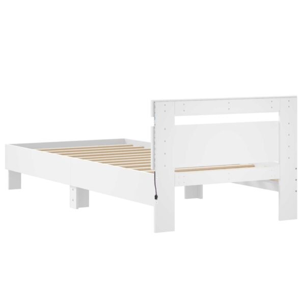vidaXL Posteľový rám s LED Biela 80 x 200 cm Kompozitné drevo – Obrázok 7