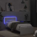vidaXL Posteľový rám s LED Biela 80 x 200 cm Kompozitné drevo – Obrázok 3