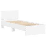 vidaXL Posteľový rám s LED Biela 80 x 200 cm Kompozitné drevo – Obrázok 4