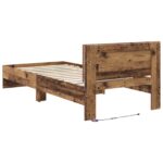 vidaXL Posteľový rám s LED Staré drevo 80 x 200 cm Kompozitné drevo – Obrázok 7