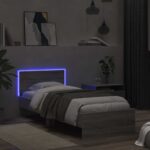 vidaXL Posteľový rám s LED Sivý Sonoma 80 x 200 cm Kompozitné drevo – Obrázok 3