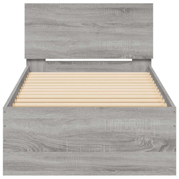 vidaXL Posteľový rám s LED Sivý Sonoma 80 x 200 cm Kompozitné drevo – Obrázok 5