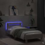 vidaXL Posteľový rám s LED Betónovo sivá 80 x 200 cm Kompozitné drevo – Obrázok 3