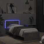 vidaXL Posteľový rám s LED Betónovo sivá 80 x 200 cm Kompozitné drevo – Obrázok 3