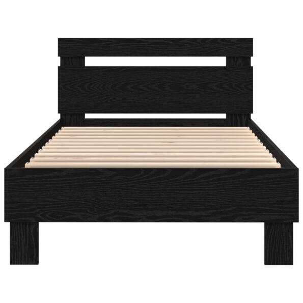 vidaXL Posteľový rám s LED Čierny dub 80 x 200 cm Kompozitné drevo – Obrázok 3
