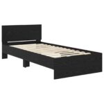 vidaXL Posteľový rám s LED Čierny dub 80 x 200 cm Kompozitné drevo – Obrázok 4