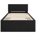 vidaXL Posteľový rám s LED Čierny dub 80 x 200 cm Kompozitné drevo – Obrázok 5