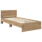 vidaXL Posteľový rám s LED Dub artisan 80 x 200 cm Kompozitné drevo – Obrázok 4