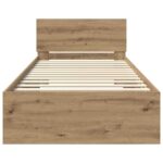 vidaXL Posteľový rám s LED Dub artisan 80 x 200 cm Kompozitné drevo – Obrázok 5