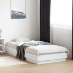 vidaXL Posteľový rám s LED Biela 80 x 200 cm Kompozitné drevo