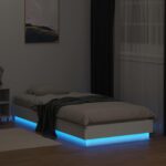 vidaXL Posteľový rám s LED Biela 80 x 200 cm Kompozitné drevo – Obrázok 3