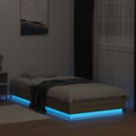 vidaXL Posteľový rám s LED Dub sonoma 80 x 200 cm Kompozitné drevo – Obrázok 3