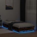 vidaXL Posteľový rám s LED Dymový dub 80 x 200 cm Kompozitné drevo – Obrázok 3