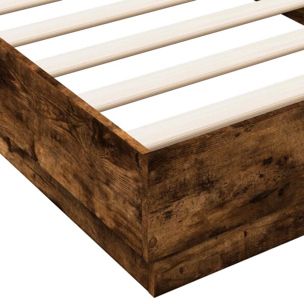 vidaXL Posteľový rám s LED Dymový dub 80 x 200 cm Kompozitné drevo – Obrázok 7