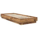 vidaXL Posteľový rám s LED Staré drevo 80 x 200 cm Kompozitné drevo – Obrázok 2