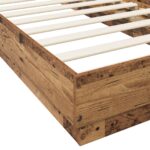 vidaXL Posteľový rám s LED Staré drevo 80 x 200 cm Kompozitné drevo – Obrázok 5
