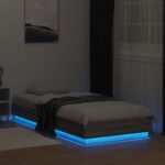vidaXL Posteľový rám s LED Sivý Sonoma 80 x 200 cm Kompozitné drevo – Obrázok 3