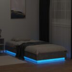vidaXL Posteľový rám s LED Betónovo sivá 80 x 200 cm Kompozitné drevo – Obrázok 3