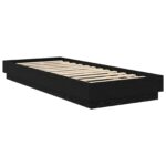 vidaXL Posteľový rám s LED Čierny dub 80 x 200 cm Kompozitné drevo – Obrázok 2