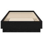 vidaXL Posteľový rám s LED Čierny dub 80 x 200 cm Kompozitné drevo – Obrázok 3