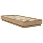 vidaXL Posteľový rám s LED Dub artisan 80 x 200 cm Kompozitné drevo – Obrázok 2