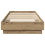 vidaXL Posteľový rám s LED Dub artisan 80 x 200 cm Kompozitné drevo – Obrázok 3