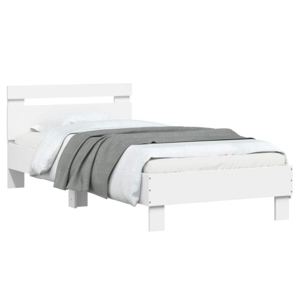 vidaXL Rám postele s čelom Biela 80 x 200 cm Kompozitné drevo – Obrázok 2