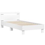 vidaXL Rám postele s čelom Biela 80 x 200 cm Kompozitné drevo – Obrázok 3