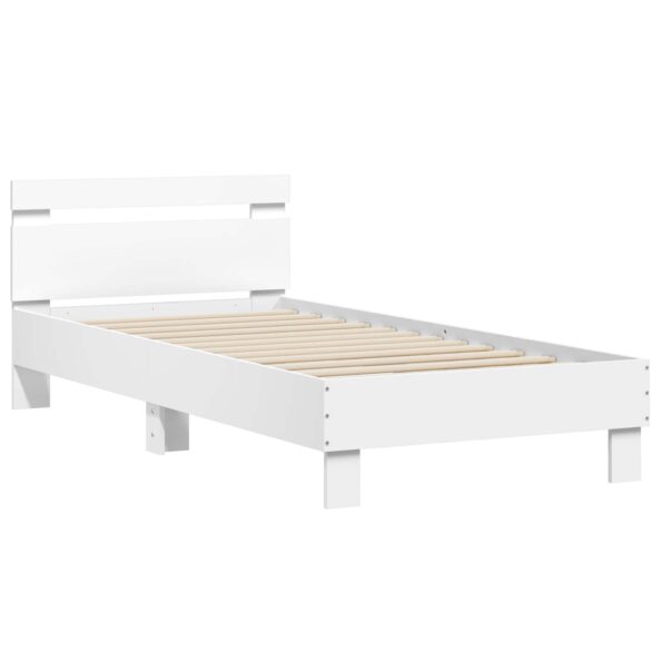 vidaXL Rám postele s čelom Biela 80 x 200 cm Kompozitné drevo – Obrázok 3