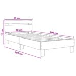 vidaXL Rám postele s čelom Biela 80 x 200 cm Kompozitné drevo – Obrázok 8