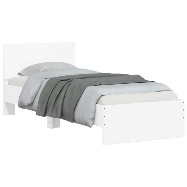 vidaXL Rám postele s čelom Biela 80 x 200 cm Konštruované drevo – Obrázok 2